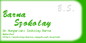 barna szokolay business card